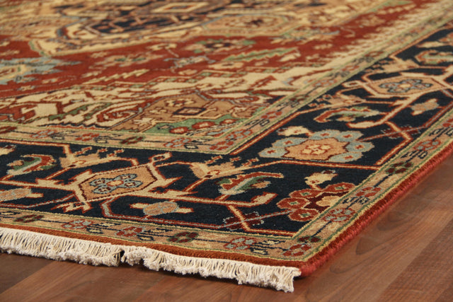 Exquisite Rugs Antique Weave Serapi hand-knotted New Zealand Wool 9831 Rust/Navy 18' x 12' Area Rug
