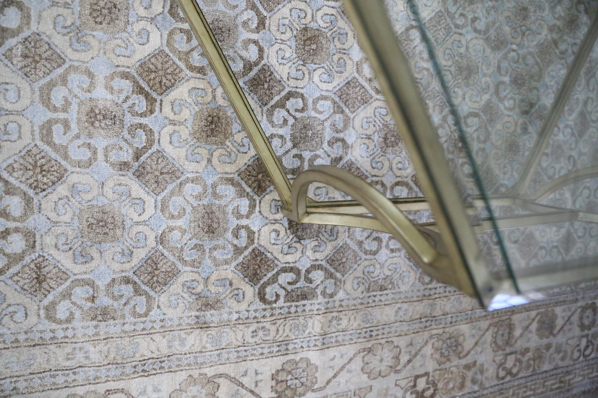 Exquisite Rugs Fine Khotan hand-knotted Bamboo Silk 9918 Camel/Ivory 15' x 12' Area Rug