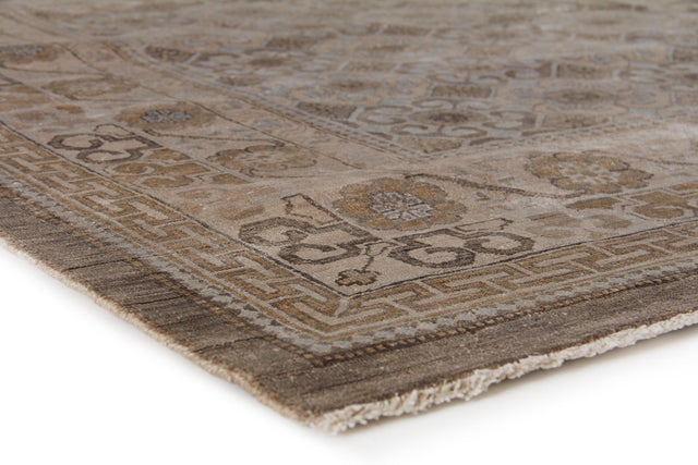 Exquisite Rugs Fine Khotan hand-knotted Bamboo Silk 9918 Camel/Ivory 18' x 14' Area Rug