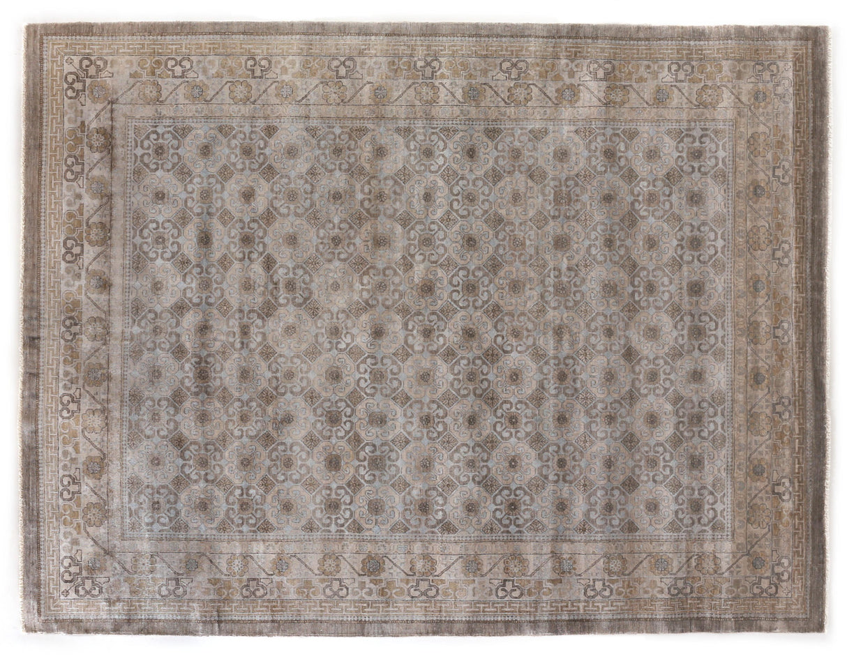 Exquisite Rugs Fine Khotan hand-knotted Bamboo Silk 9918 Camel/Ivory 18' x 14' Area Rug