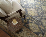 Exquisite Rugs Antique Weave Oushak hand-knotted New Zealand Wool 9934 Cobalt/Ivory 15' x 12' Area Rug