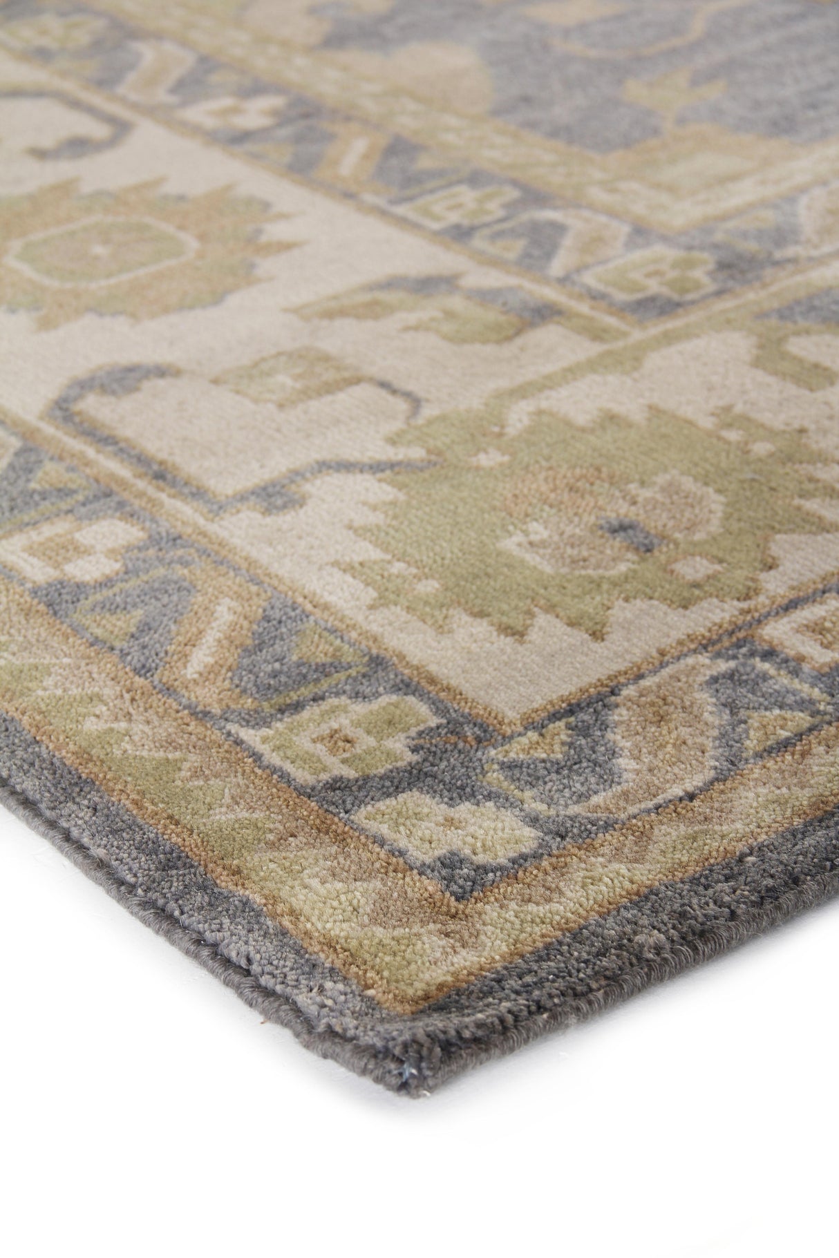 Exquisite Rugs Antique Weave Oushak hand-knotted New Zealand Wool 9936 Ivory/Cobalt 14' x 10' Area Rug