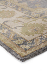 Exquisite Rugs Antique Weave Oushak hand-knotted New Zealand Wool 9936 Ivory/Cobalt 14' x 10' Area Rug