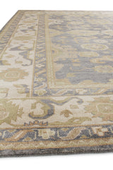 Exquisite Rugs Antique Weave Oushak hand-knotted New Zealand Wool 9936 Ivory/Cobalt 14' x 10' Area Rug