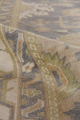Exquisite Rugs Antique Weave Oushak hand-knotted New Zealand Wool 9936 Ivory/Cobalt 14' x 10' Area Rug