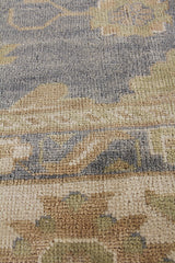 Exquisite Rugs Antique Weave Oushak hand-knotted New Zealand Wool 9936 Ivory/Cobalt 14' x 10' Area Rug