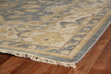 Exquisite Rugs Antique Weave Oushak hand-knotted New Zealand Wool 9936 Ivory/Cobalt 14' x 10' Area Rug