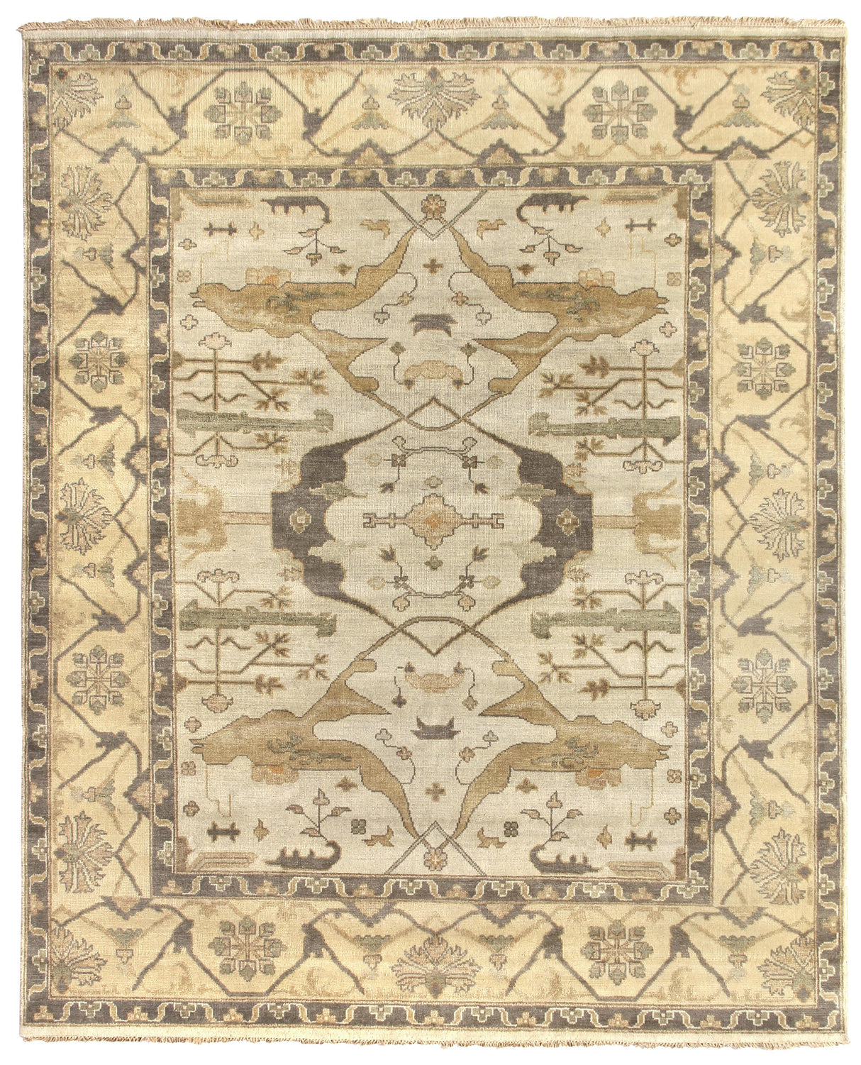 Exquisite Rugs Antique Weave Oushak hand-knotted New Zealand Wool 9939 Powder Blue/Beige 14' x 10' Area Rug