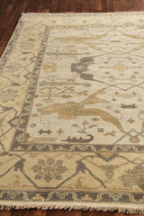 Exquisite Rugs Antique Weave Oushak hand-knotted New Zealand Wool 9939 Powder Blue/Beige 14' x 10' Area Rug