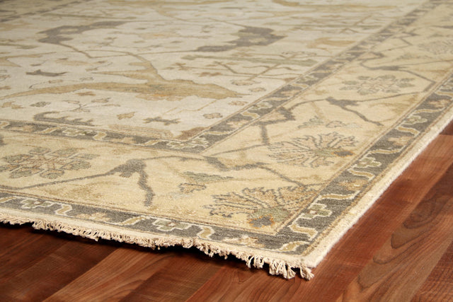 Exquisite Rugs Antique Weave Oushak hand-knotted New Zealand Wool 9939 Powder Blue/Beige 15' x 12' Area Rug