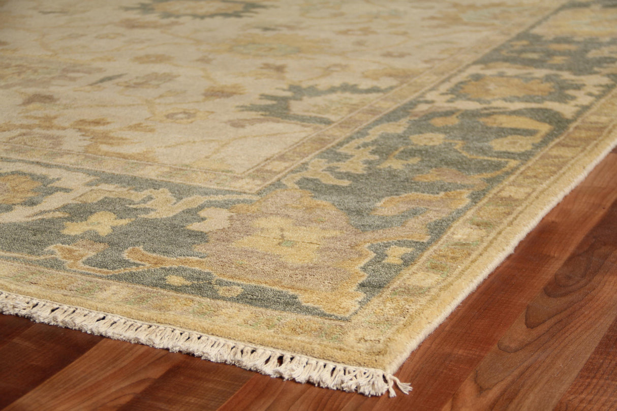 Exquisite Rugs Antique Weave Oushak hand-knotted New Zealand Wool 9940 Beige/Gray 18' x 14' Area Rug