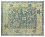 Exquisite Rugs Antique Weave Oushak hand-knotted New Zealand Wool 9969 Blue/Ivory 18' x 14' Area Rug