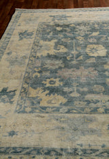 Exquisite Rugs Antique Weave Oushak hand-knotted New Zealand Wool 9969 Blue/Ivory 6' x 4' Area Rug