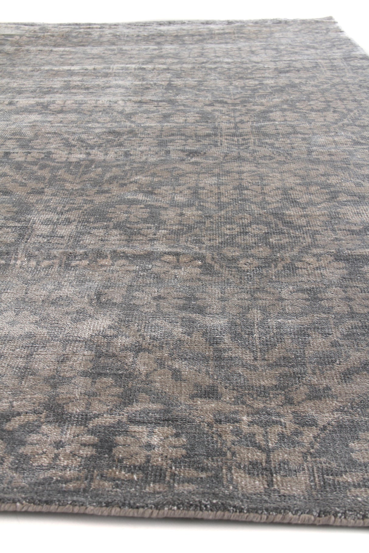 Exquisite Rugs Antique Weave Bamboo hand-knotted Bamboo Silk 9997 Gray 14' x 10' Area Rug