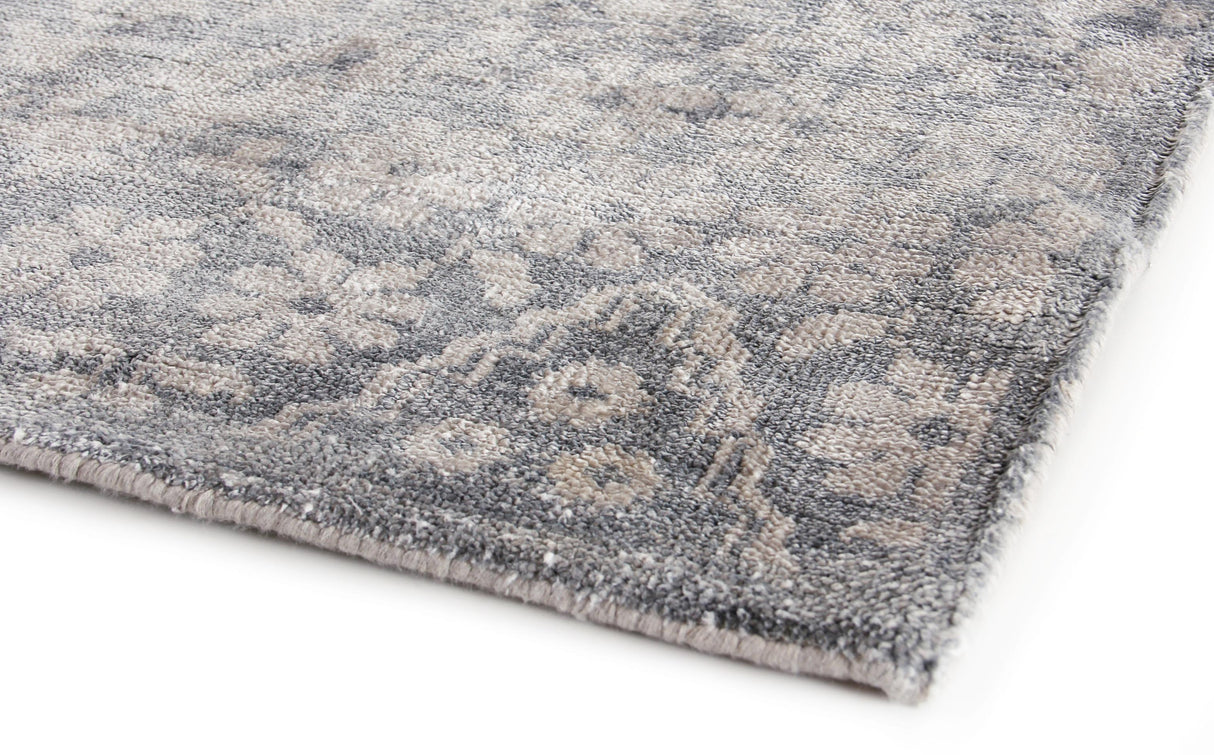 Exquisite Rugs Antique Weave Bamboo hand-knotted Bamboo Silk 9997 Gray 9' x 6' Area Rug