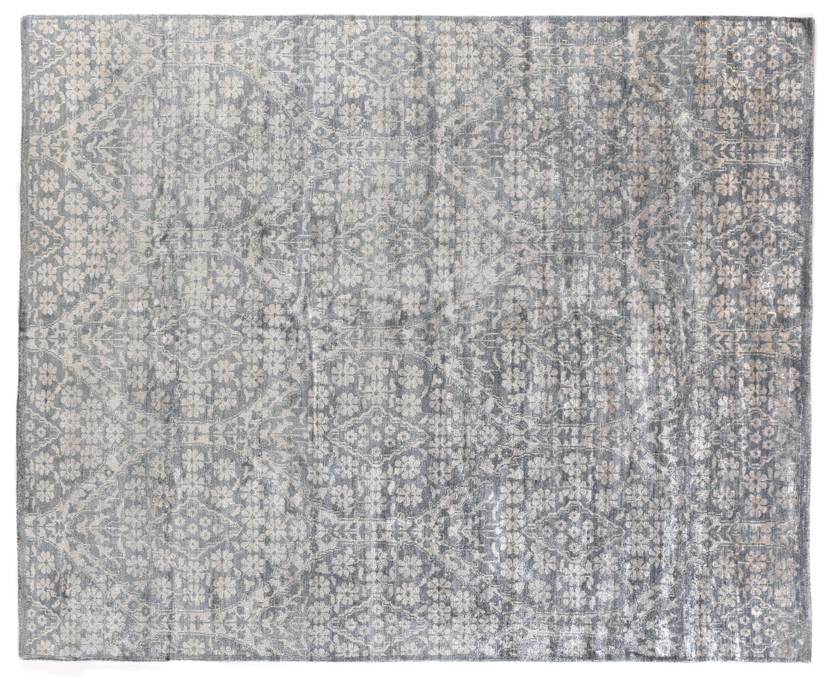 Exquisite Rugs Antique Weave Bamboo hand-knotted Bamboo Silk 9997 Gray 12' x 9' Area Rug