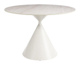 ZUO Plinn Dining Table Light Beige & White