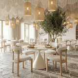 ZUO Plinn Dining Table Light Beige & White