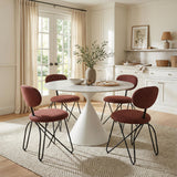 ZUO Plinn Dining Table Light Beige & White