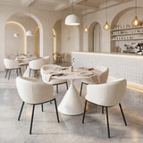ZUO Plinn Dining Table Light Beige & White