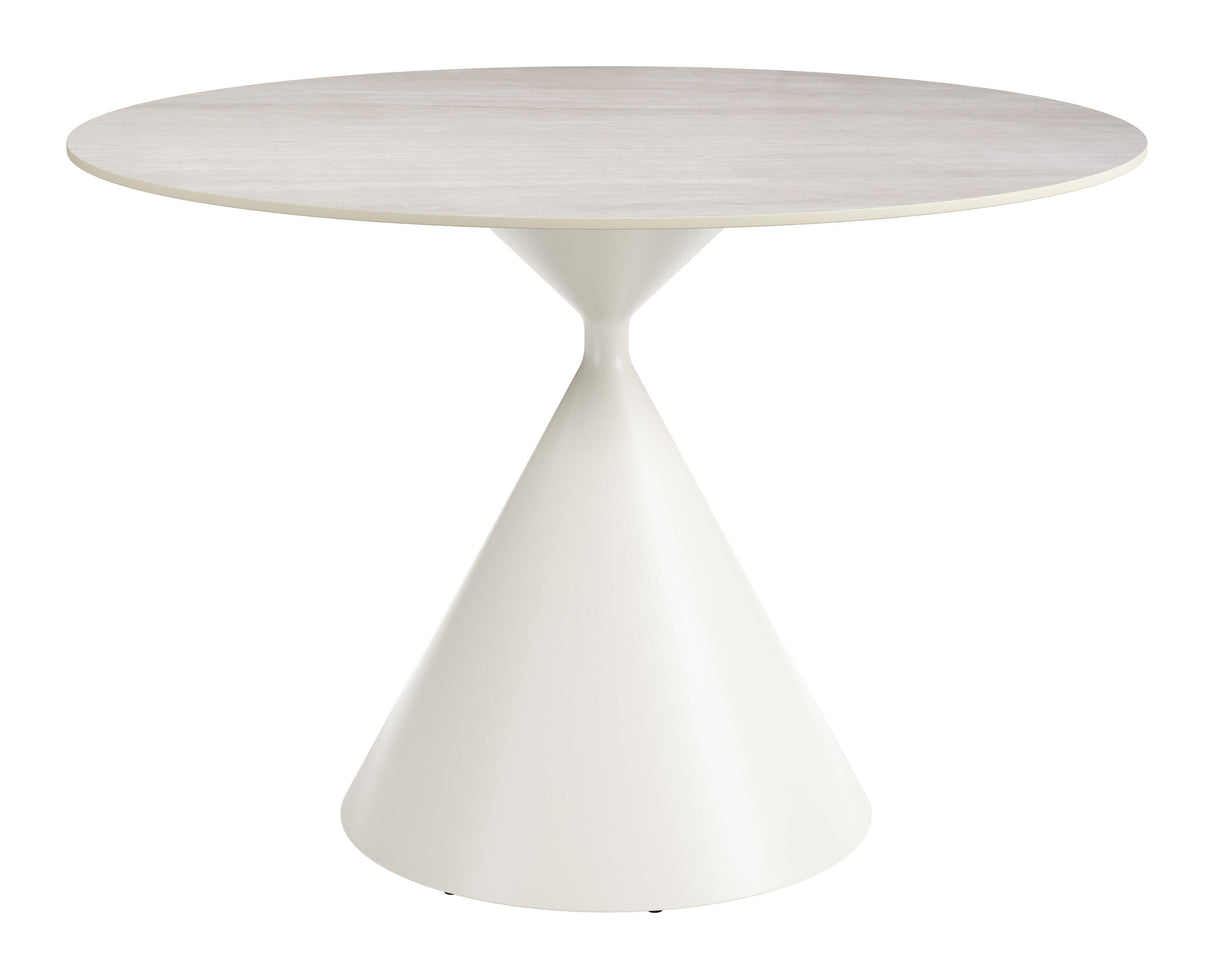 ZUO Plinn Dining Table Light Beige & White