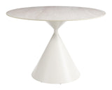 ZUO Plinn Dining Table Light Beige & White