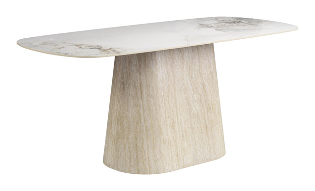 ZUO Nooka Dining Table White & Natural