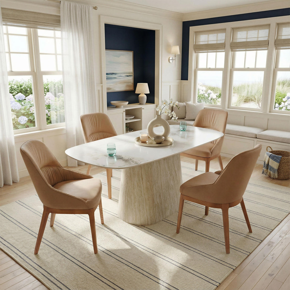 ZUO Nooka Dining Table White & Natural
