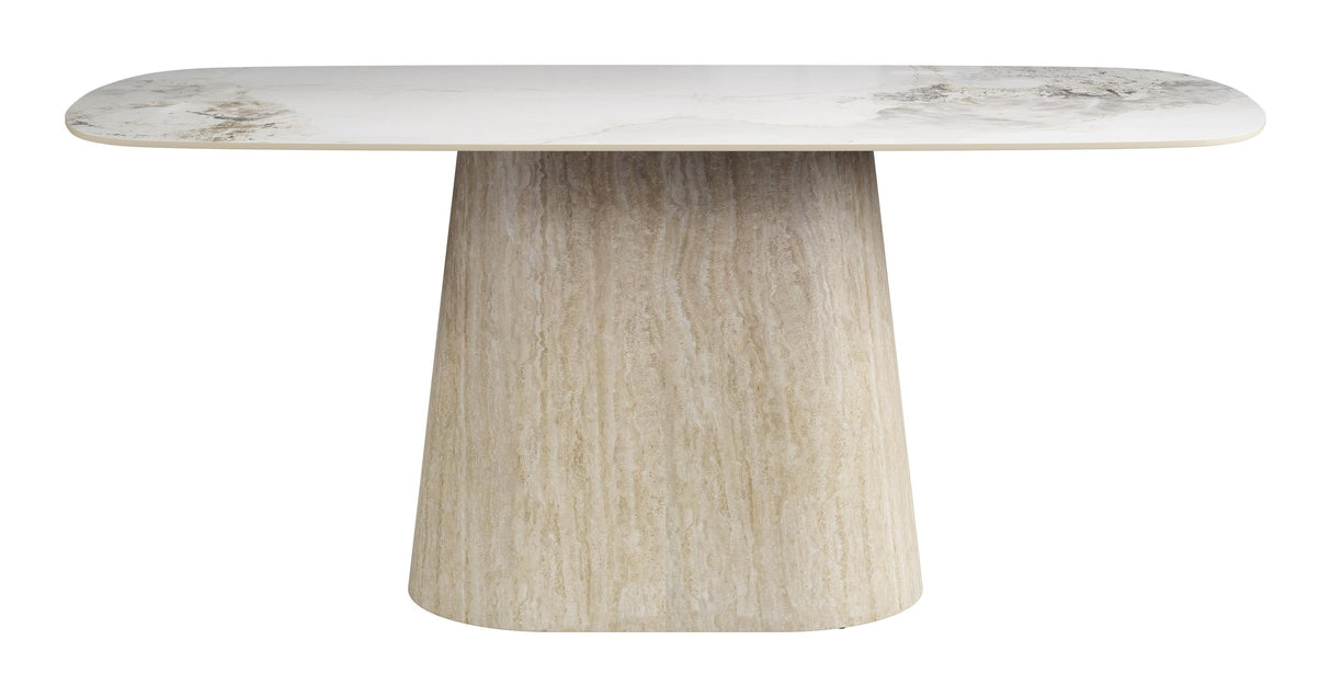 ZUO Nooka Dining Table White & Natural