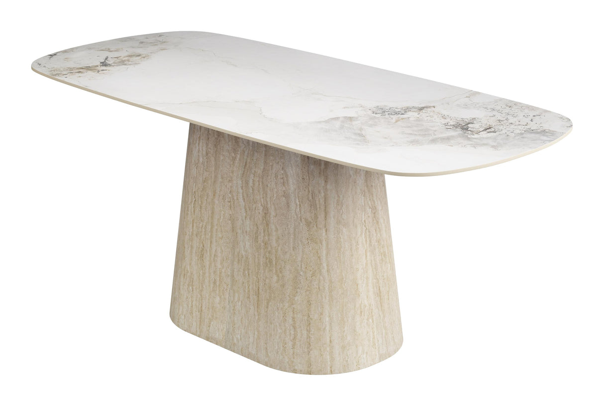 ZUO Nooka Dining Table White & Natural