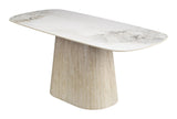 ZUO Nooka Dining Table White & Natural