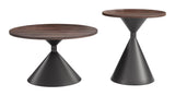 ZUO Rosk Coffee Table Set (2-Piece) Walnut & Black