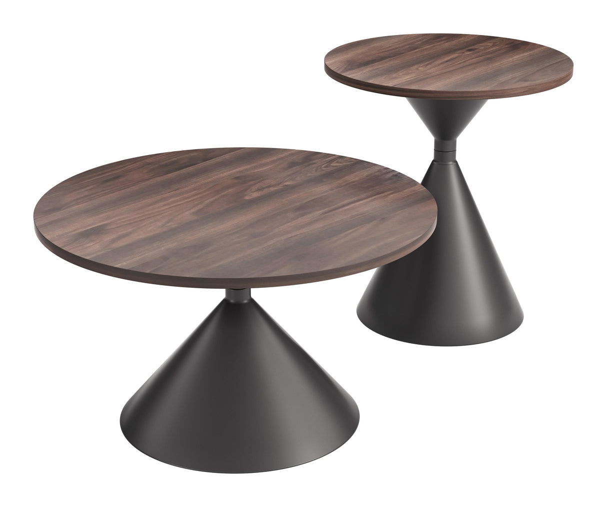 ZUO Rosk Coffee Table Set (2-Piece) Walnut & Black
