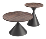 ZUO Rosk Coffee Table Set (2-Piece) Walnut & Black