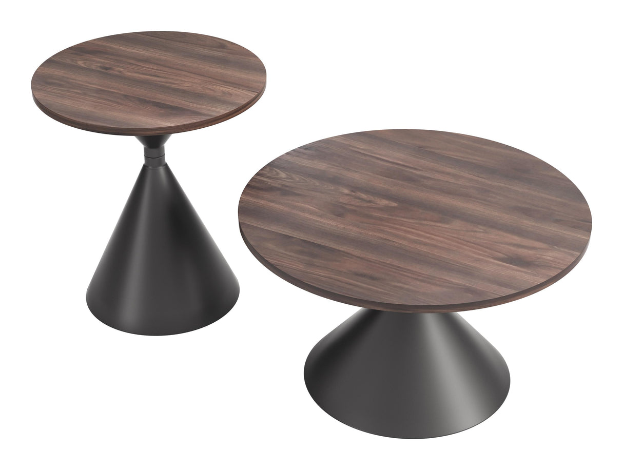 ZUO Rosk Coffee Table Set (2-Piece) Walnut & Black