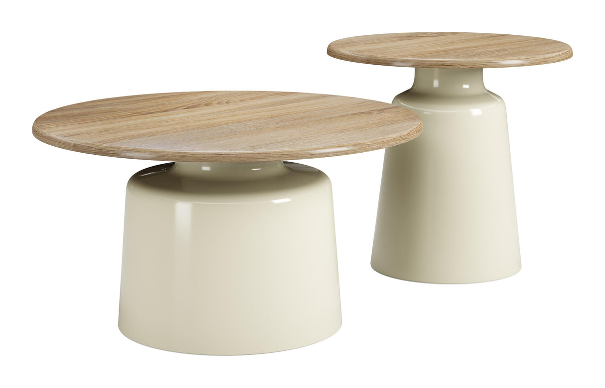 ZUO Lireen Coffee Table Set (2-Piece) Natural & Ivory