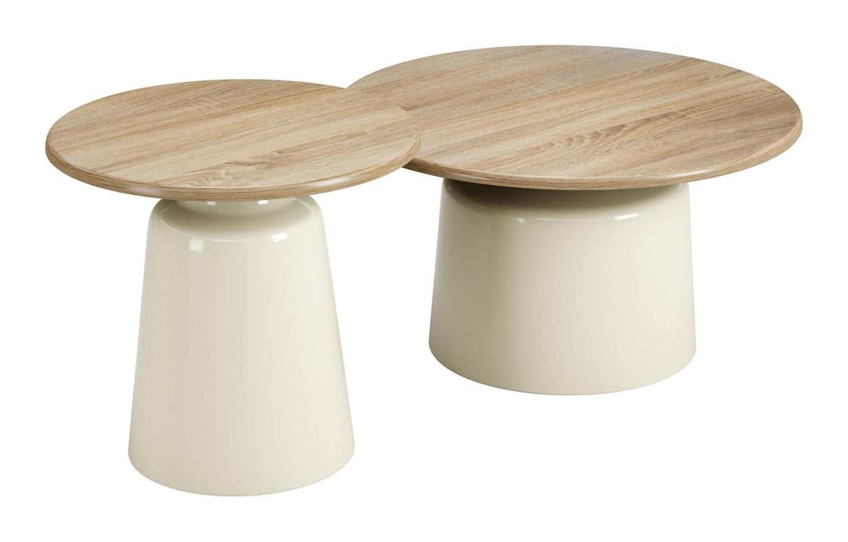 ZUO Lireen Coffee Table Set (2-Piece) Natural & Ivory