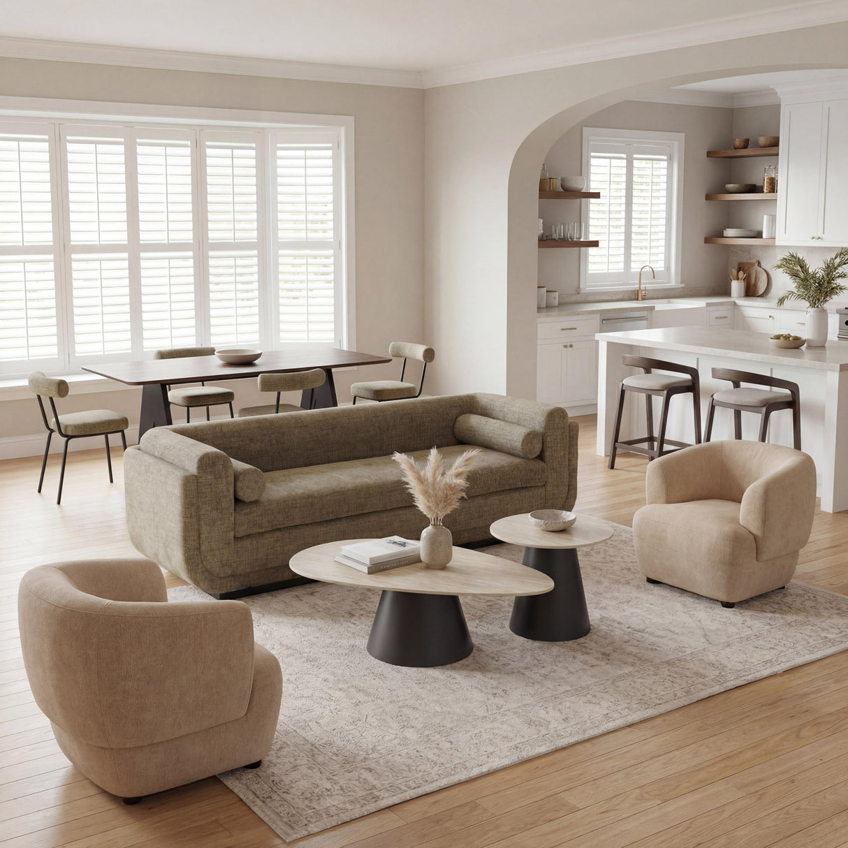 ZUO Reyes Coffee Table Set (2-Piece) Natural & Black