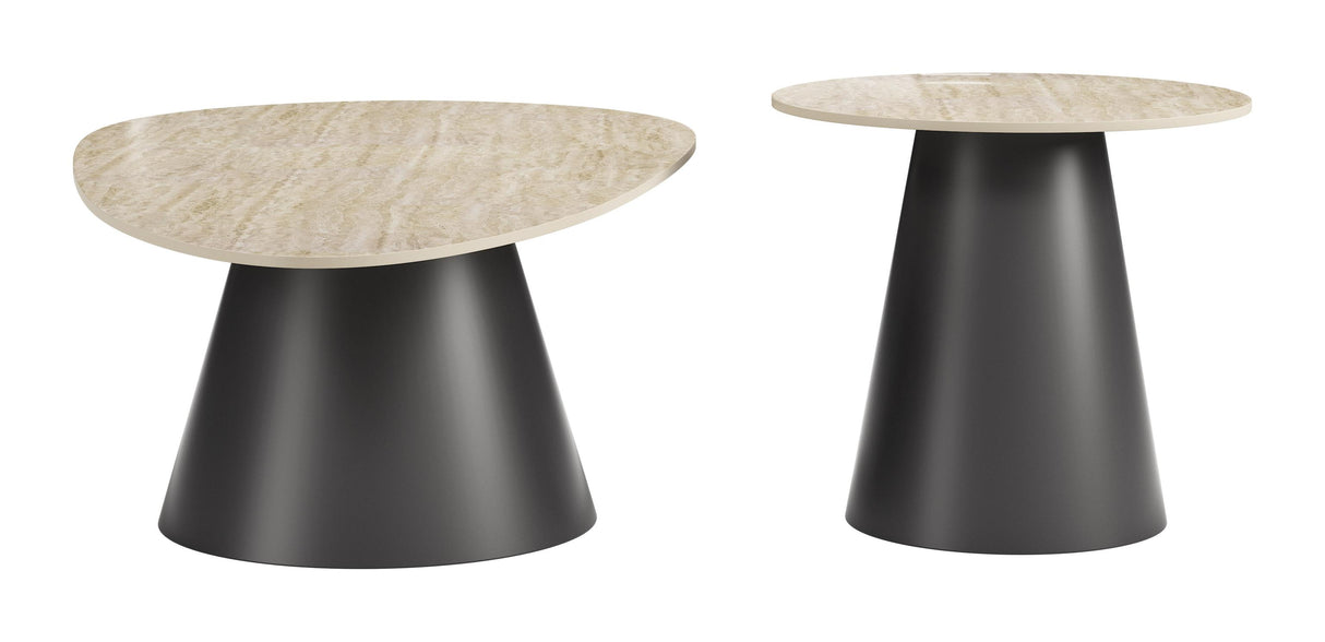 ZUO Reyes Coffee Table Set (2-Piece) Natural & Black