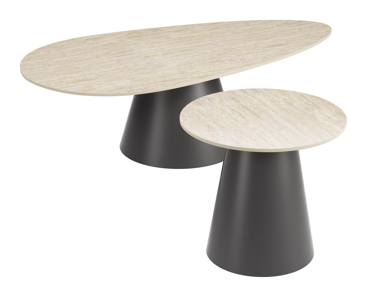 ZUO Reyes Coffee Table Set (2-Piece) Natural & Black