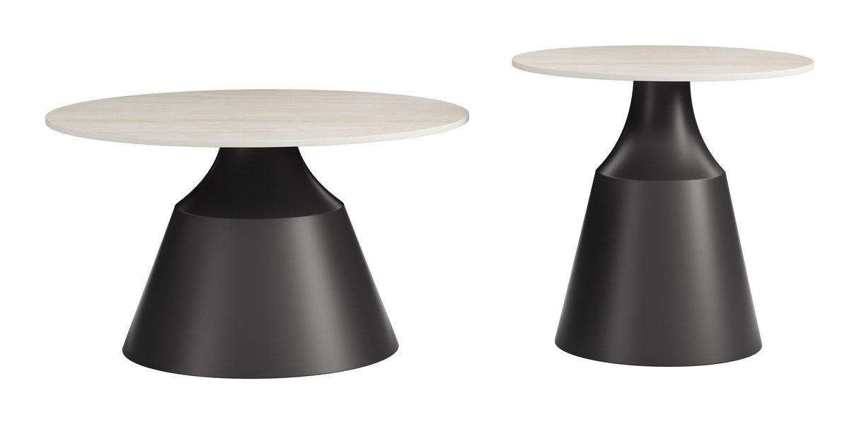 ZUO Camella Coffee Table Set (2-Piece) Light Beige & Black