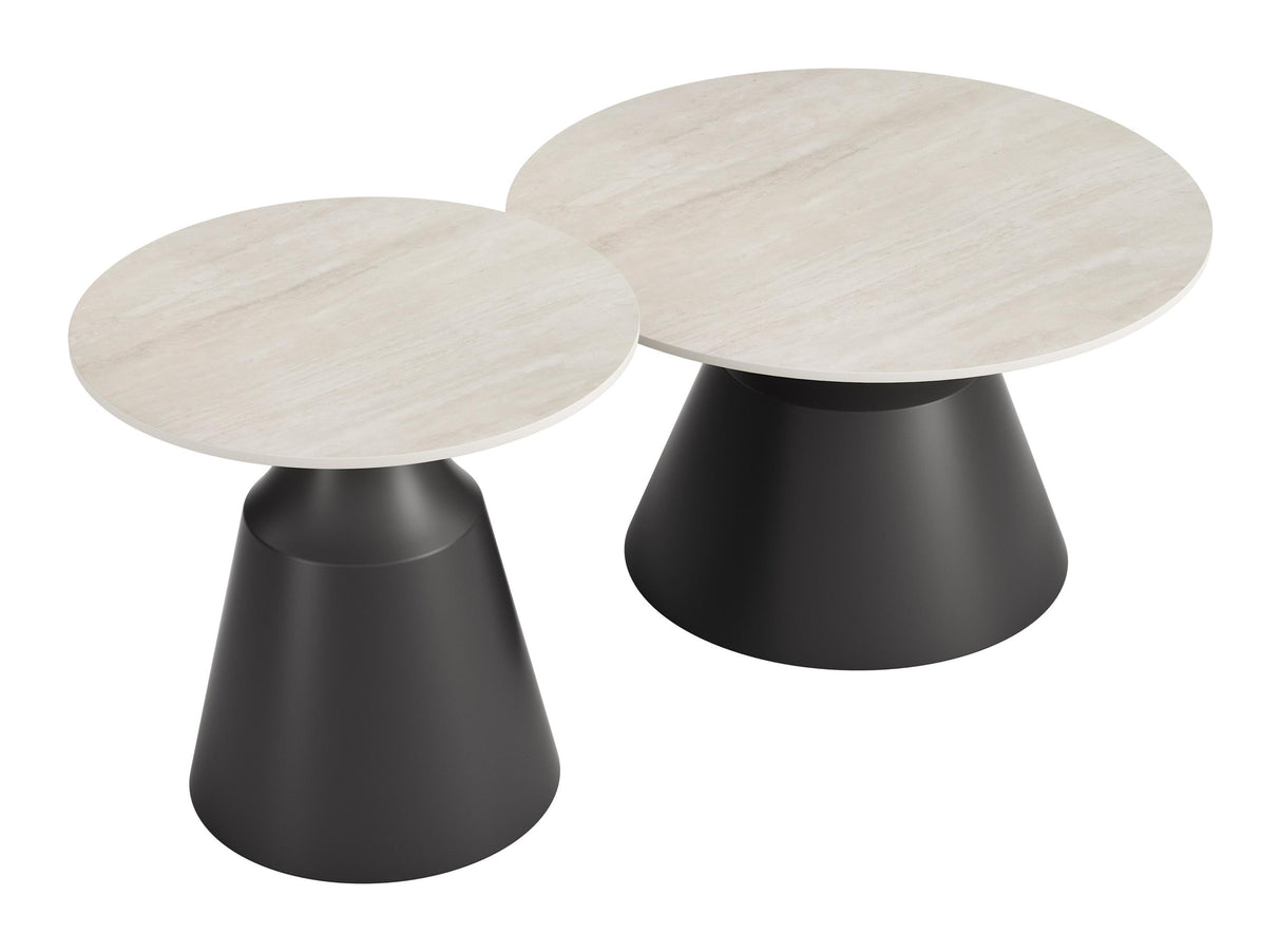 ZUO Camella Coffee Table Set (2-Piece) Light Beige & Black
