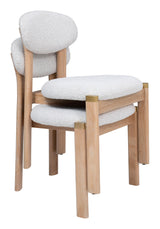 ZUO Rilou Dining Chair (Set of 2) White & Natural