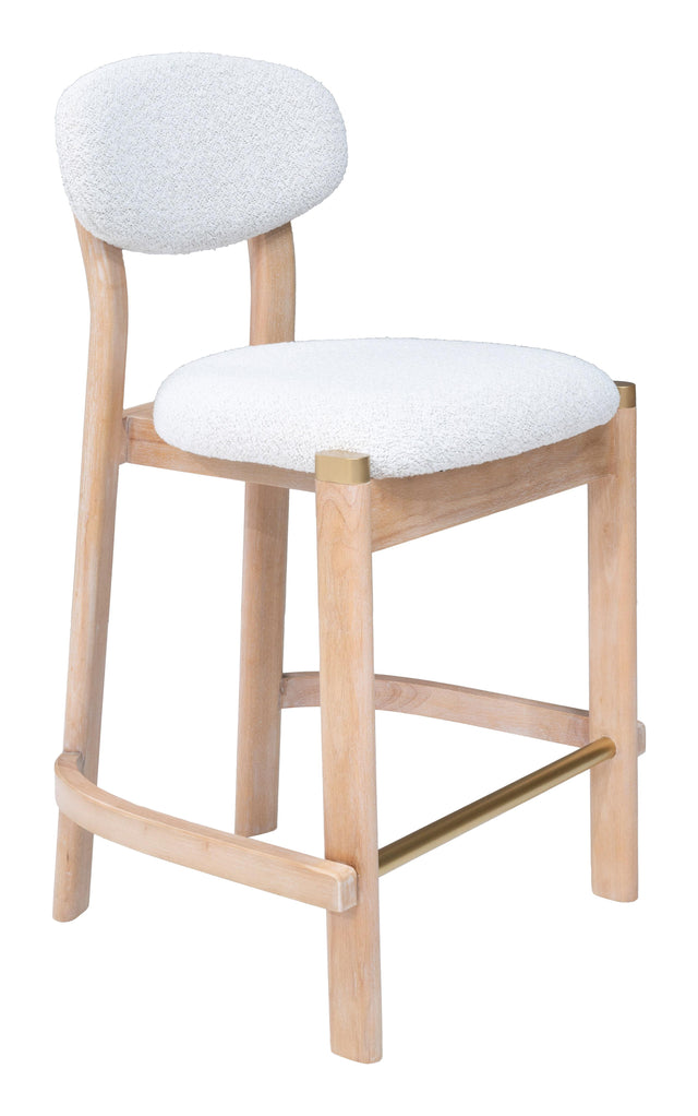ZUO Rilou Counter Stool (Set of 2) White & Natural