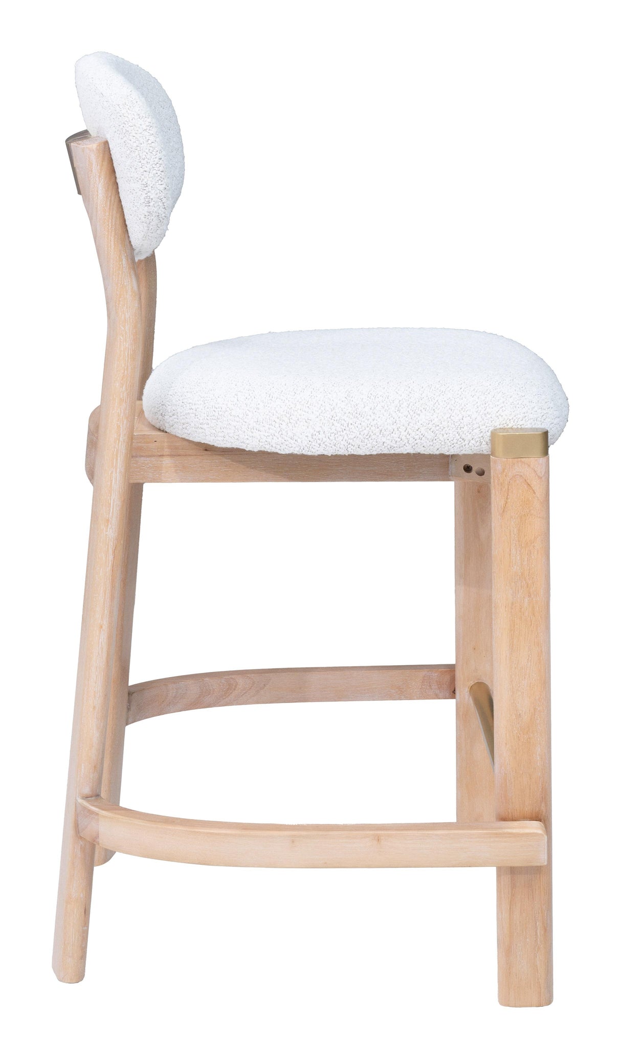 ZUO Rilou Counter Stool (Set of 2) White & Natural