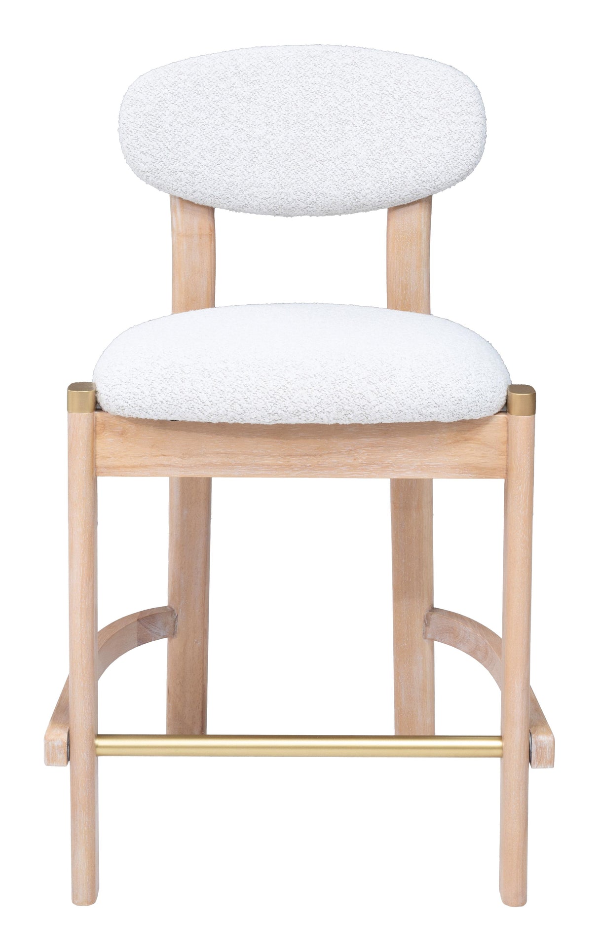 ZUO Rilou Counter Stool (Set of 2) White & Natural