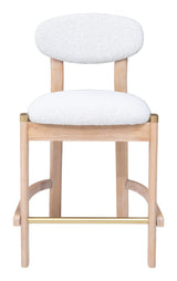 ZUO Rilou Counter Stool (Set of 2) White & Natural