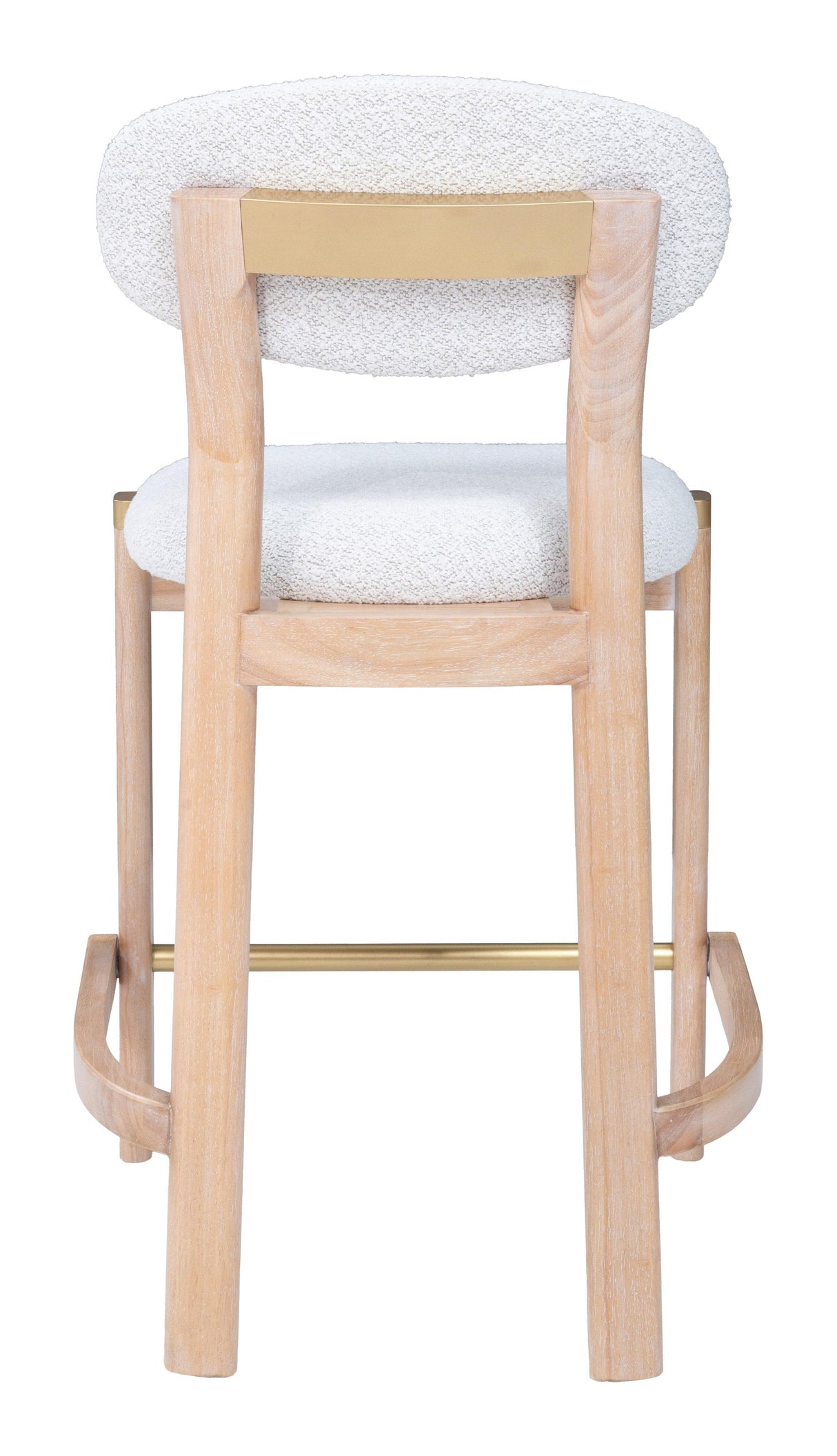 ZUO Rilou Counter Stool (Set of 2) White & Natural