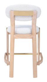 ZUO Rilou Counter Stool (Set of 2) White & Natural