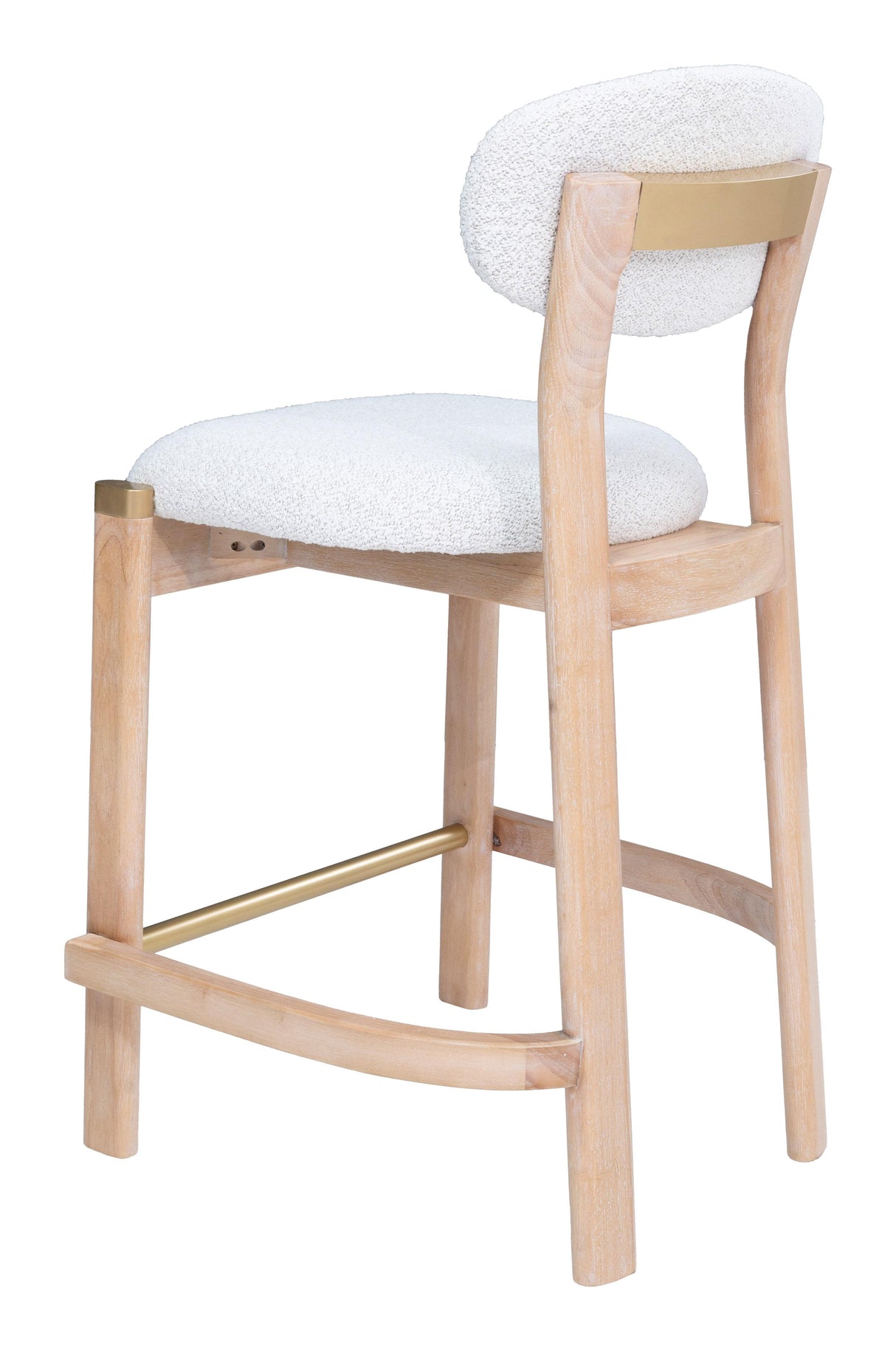 ZUO Rilou Counter Stool (Set of 2) White & Natural